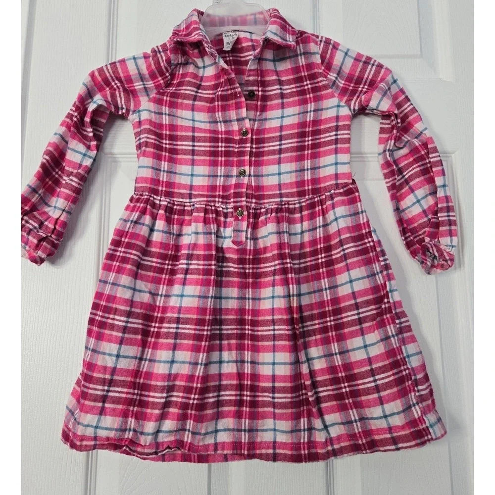 Carter's‎ Girls Fannel Dress Size 5/5A long sleeve